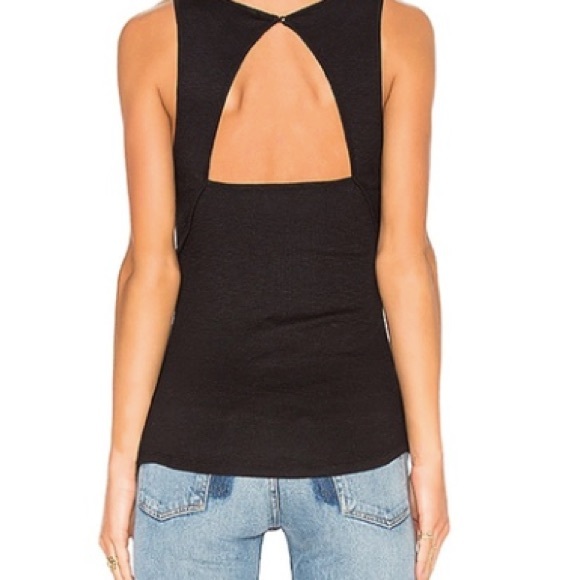 Free People Mesh Ribbed Deep V Cutout Tank in Black - Picture 5 of 11